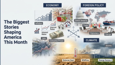 Labeled breakdown of key U.S. election issues 2026 including cost of living, border policy, and voting access